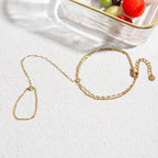18K Gold Simple Bling Dainty Hand Chain Bracelet