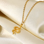 18K Gold Dainty Snake Pendant Necklace