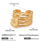 18K Gold Goddess Glow Four Leaf Clover Stacking Rings Set