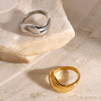 18K Gold Free Flow Puffy Stacking Ring