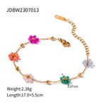 18K Gold Beaded Flower Necklace
