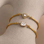 18K Gold Love Me Loud Heart Statement Chain Bracelet