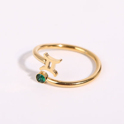 18K Gold Zodiac Birthstone Ring