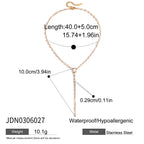 18K Gold High-wattage sparkle Pedant Y Shape Layered Necklace Set