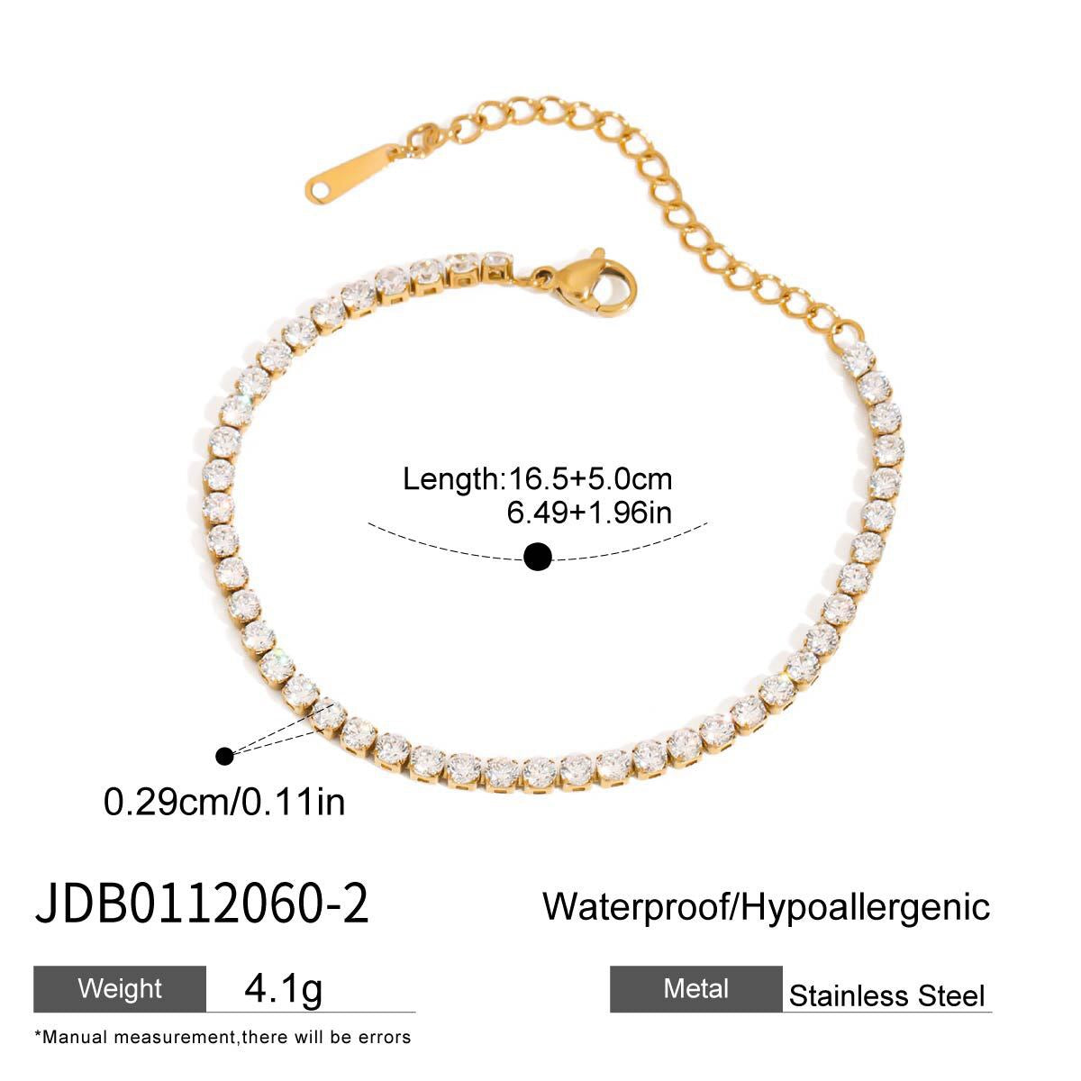 18K Gold Luxe Shine Dainty Tennis Chain Bracelet
