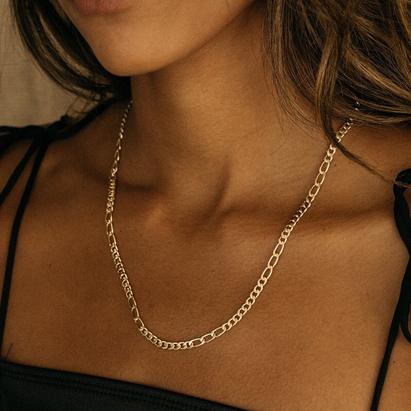 18K Gold Essential Figaro Chain Necklace