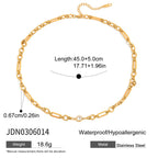 18K Gold One and Only Paperclip Circle Chain Long Necklace