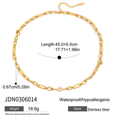 18K Gold One and Only Paperclip Circle Chain Long Necklace