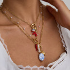 18K Gold Carabiner Paperclip Cuban Link Cable Chain Charm Necklace