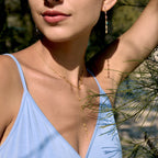 18K Gold Milky Way Y Shape Lariat Chain Necklace