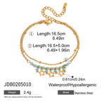 18K Gold Blue Winter Wonderland Moon and Stars Tennis Bracelet Stack