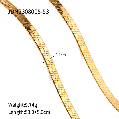 18K Gold Glowing Herringbone Snake Chain Necklace