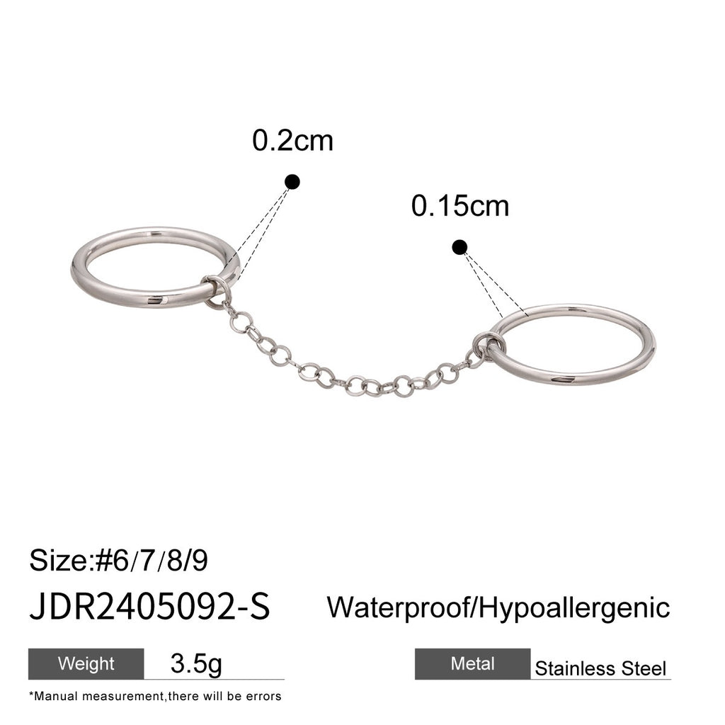 18K Gold Two Tone Connected Multi Layers Spinelli Stacking Rings