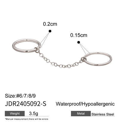 18K Gold Two Tone Connected Multi Layers Spinelli Stacking Rings