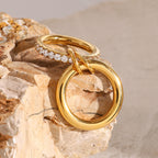 18K Gold Bling Stacking Ring