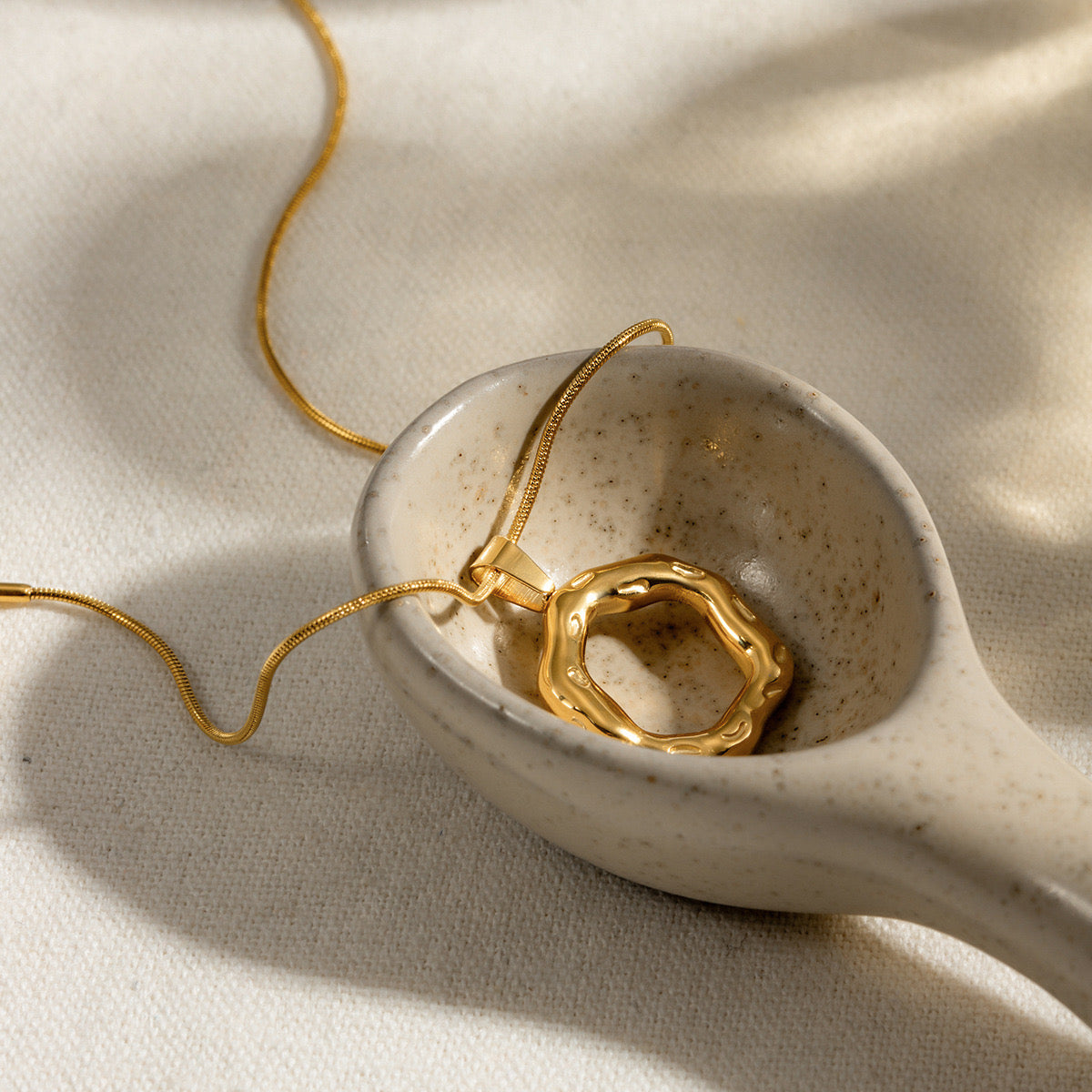 18K Gold Flow Bubble Pendant Necklace