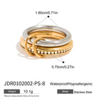 18K Gold and Silver Two Tone Pave Multi Layers Spinelli Stacking Rings