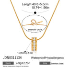 18K Gold Luminous Dainty Pendant Beaded Chain Necklace