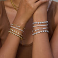 18K Gold Bejeweled Desire Heart Tennis Bracelet Stack
