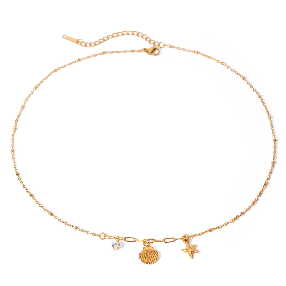 18K Gold Beach Vibe Charm Necklace