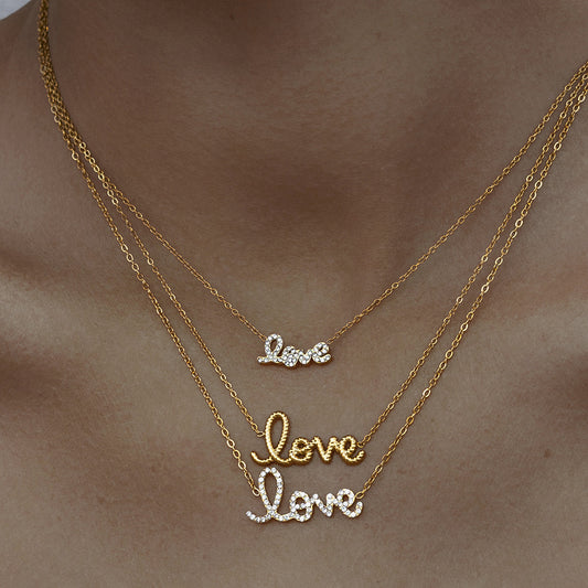 18K Gold Love Letter Necklace