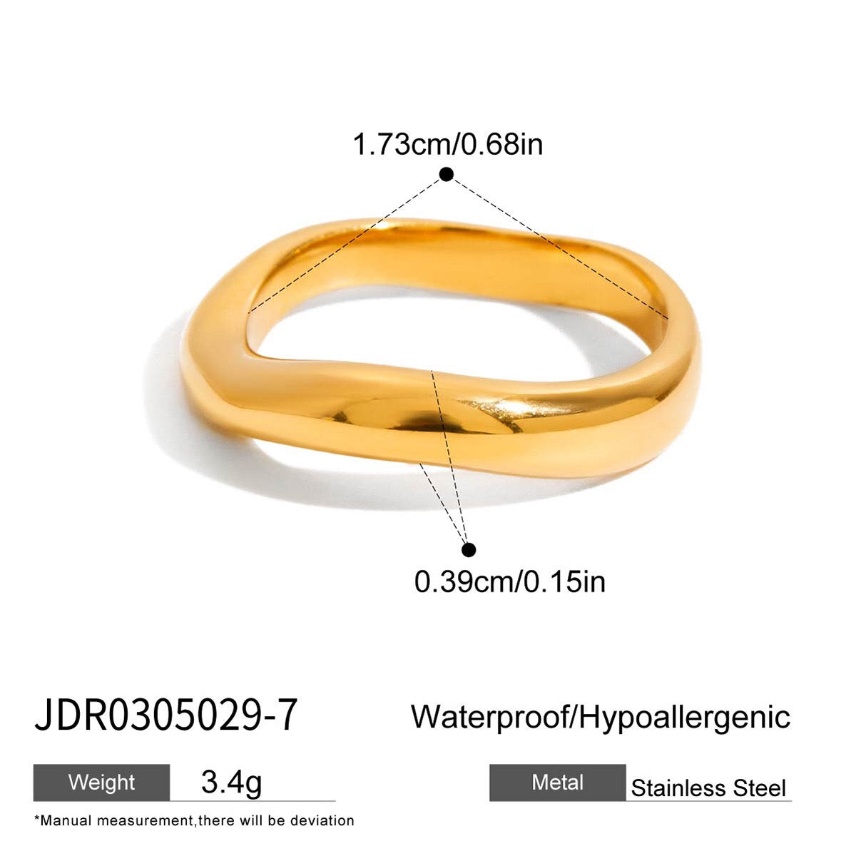 18K Gold Ravish Wavy Form Stacking Rings