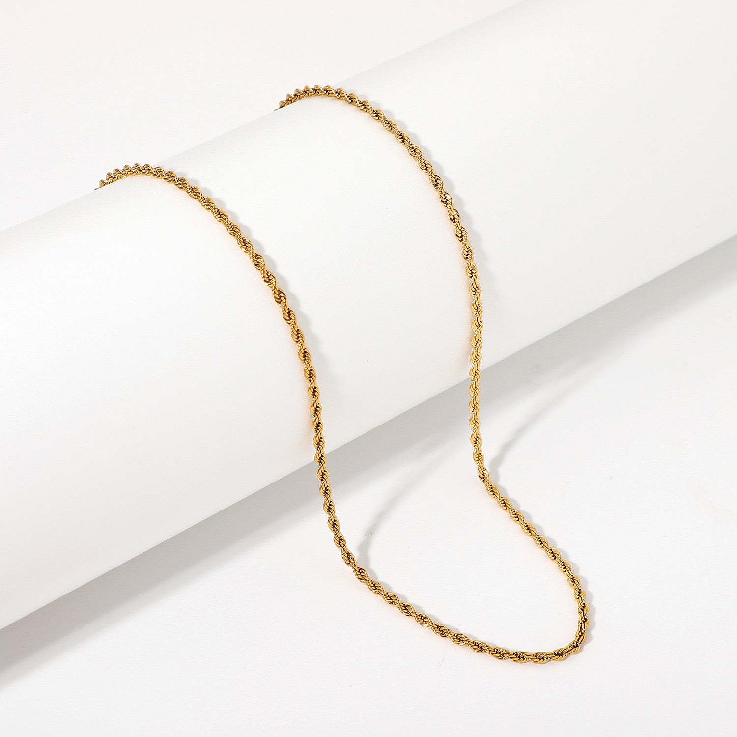 18K Gold Rope Chain Necklace