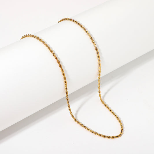 18K Gold Rope Chain Necklace