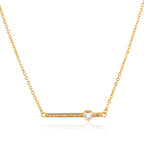 18K Gold Fully Iced Pave Heart Plate Pendant Necklace