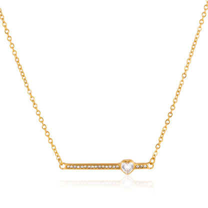 18K Gold Fully Iced Pave Heart Plate Pendant Necklace