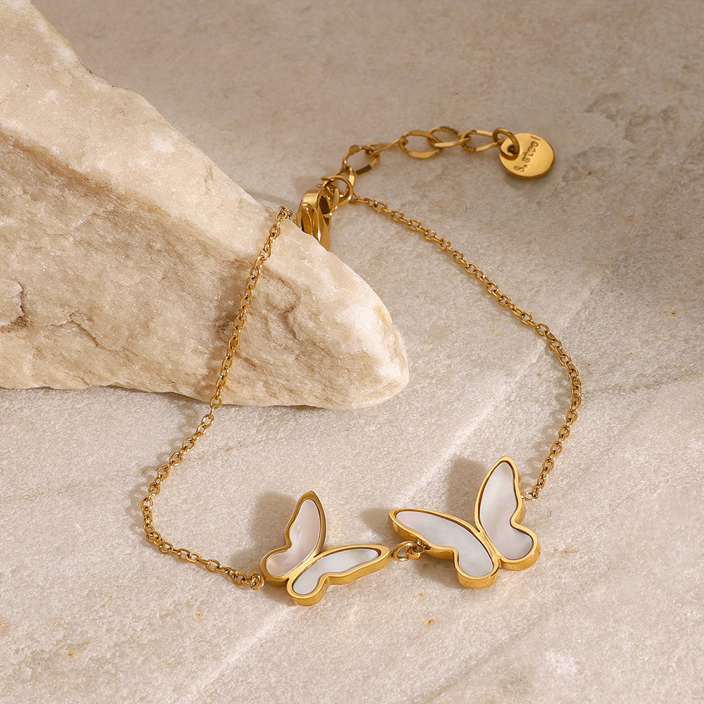 18K Gold Butterfly Bracelet