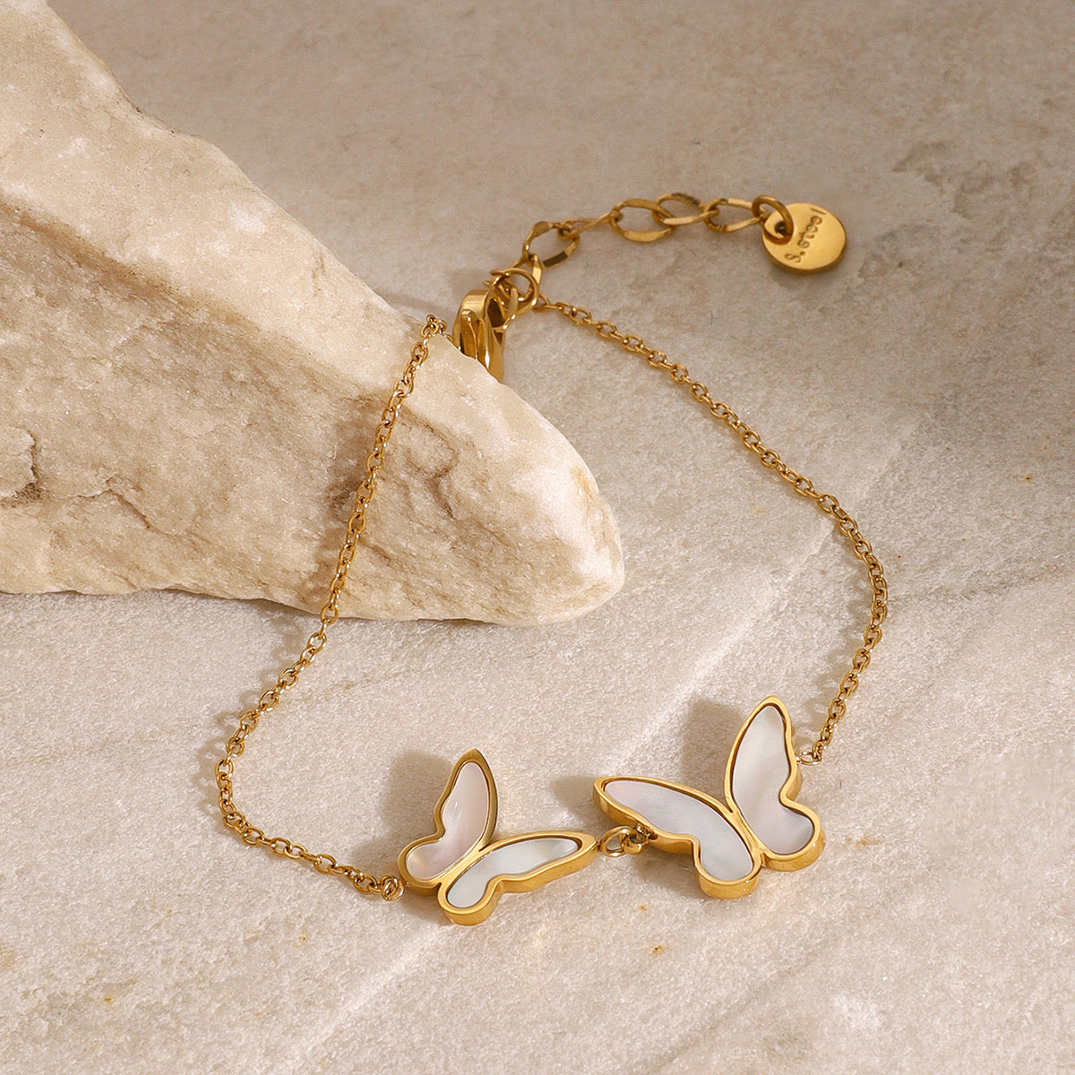 18K Gold Butterfly Bracelet