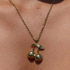 18K Gold Cherry Crush Pendant Cute Necklace