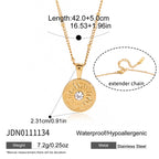 18K Gold Cosmic Desire Sun and Moon Double Side Coin Pendant Necklace
