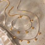 18K Gold Dream Girl Star Heart Tennis Chain Necklace