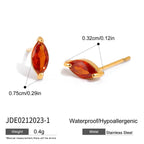 18K Gold Color Birthstone Everyday Cartilage Stud Earrings
