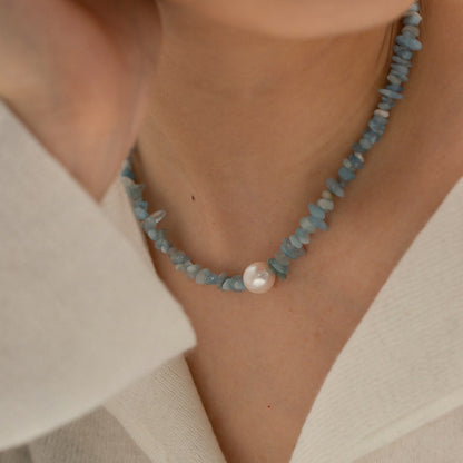 18K Gold Summer Breeze Beaded Pearl Necklace