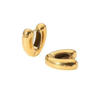 18K Gold Minimalist Small Hoop Huggie Earrings