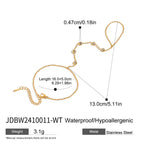 18K Gold Waterproof Bejeweled Hand Chain Bracelet