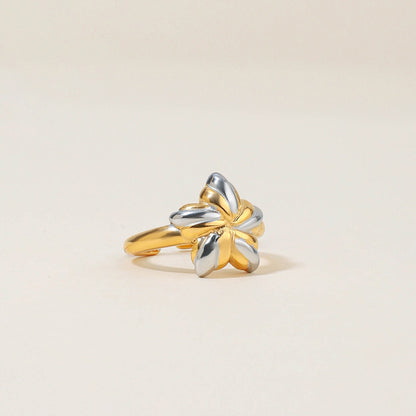 18K Gold and Silver Two Tone Cosmic Motion Statement Star Ring