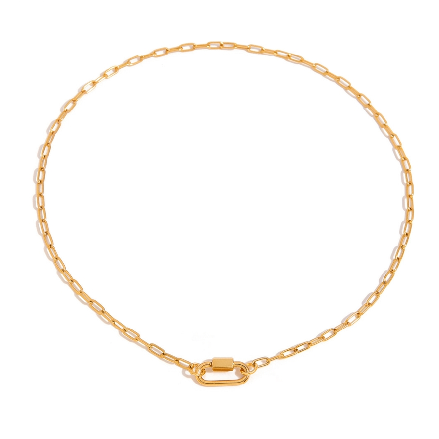 18K Gold Guiding Star Y Shape Heart Tennis Paperclip Chain Layered Necklace Set