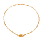18K Gold Guiding Star Y Shape Heart Tennis Paperclip Chain Layered Necklace Set