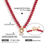 18K Gold Color Therapy Beaded Pendant Necklace