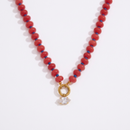 18K Gold Color Therapy Beaded Pendant Necklace
