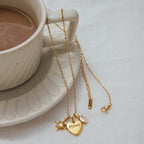 18K Gold Mom Heart Charm Necklace