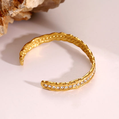 18K Gold Starry Bangle Bracelet