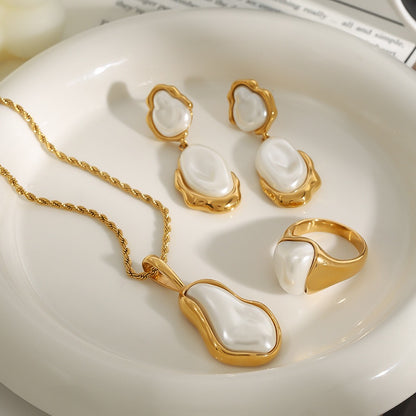 18K Gold Eternal Grace Baroque Pearl Dangle Earrings