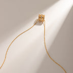 18K Gold Bling Ring Pendant Necklace