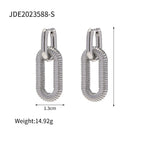 18K Gold Double Hoop Dangle Huggie Earrings