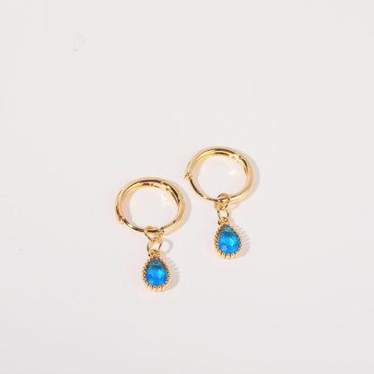 14K Gold Chic Birthstone Huggie Earrings